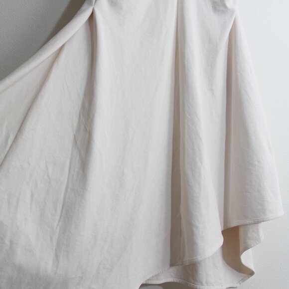 COS Gathered Asymmetric Midi Dress White V-Neck Ruched Cinched Sleeveless Small - Picture 6 of 16